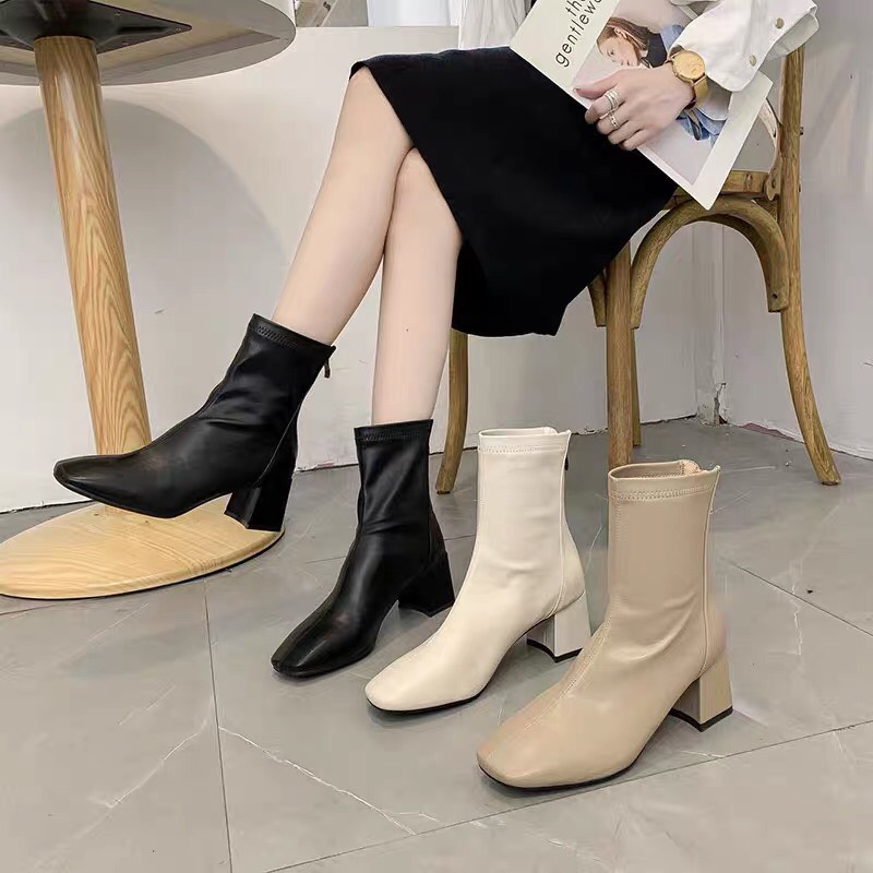 (FULL BOX) BỐT NỮ CỔ LỬNG VẠT THẲNG KHÓA SAU SIÊU HOT