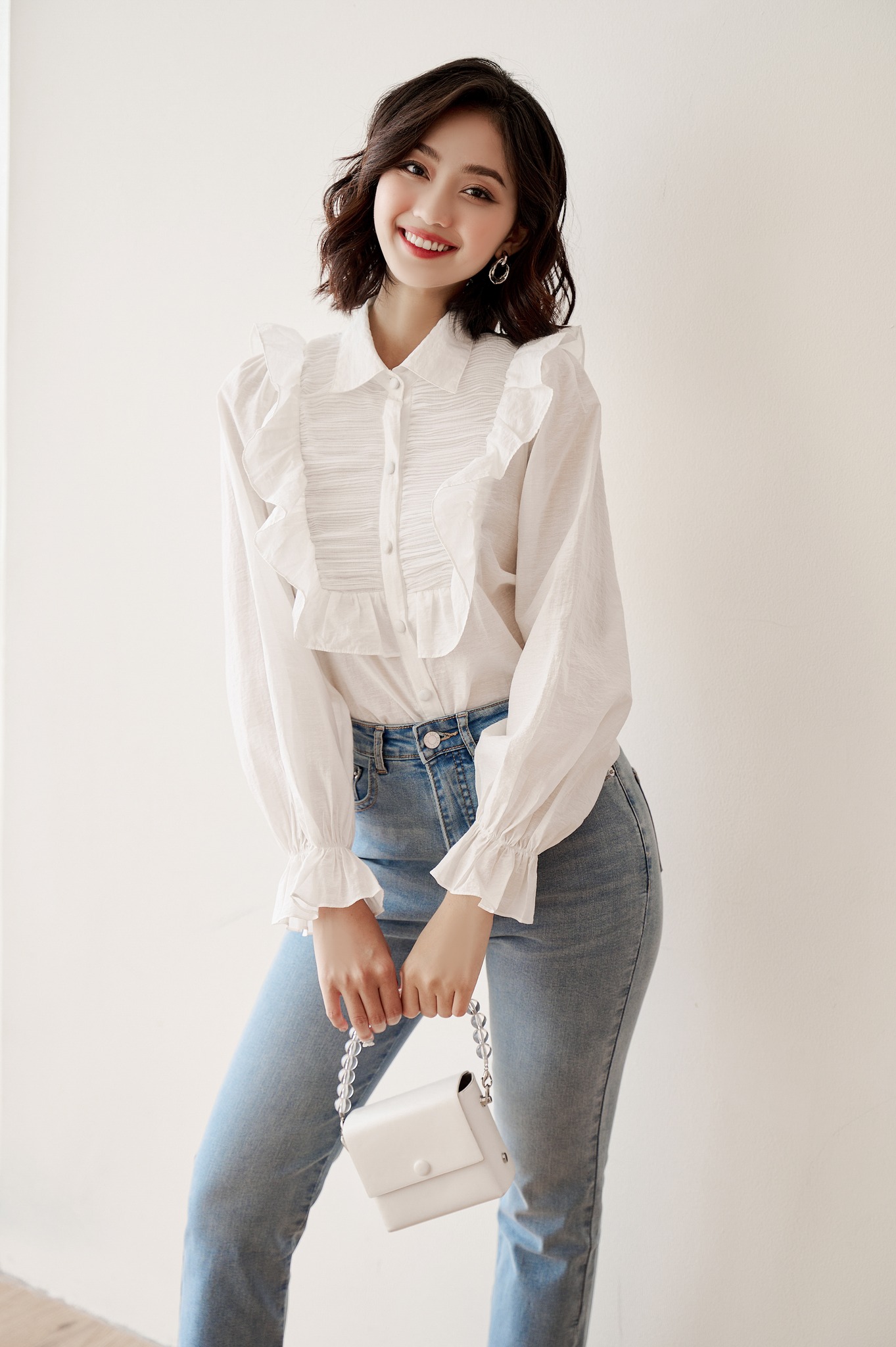 OLV - Áo sơ mi công sở Alma White Top