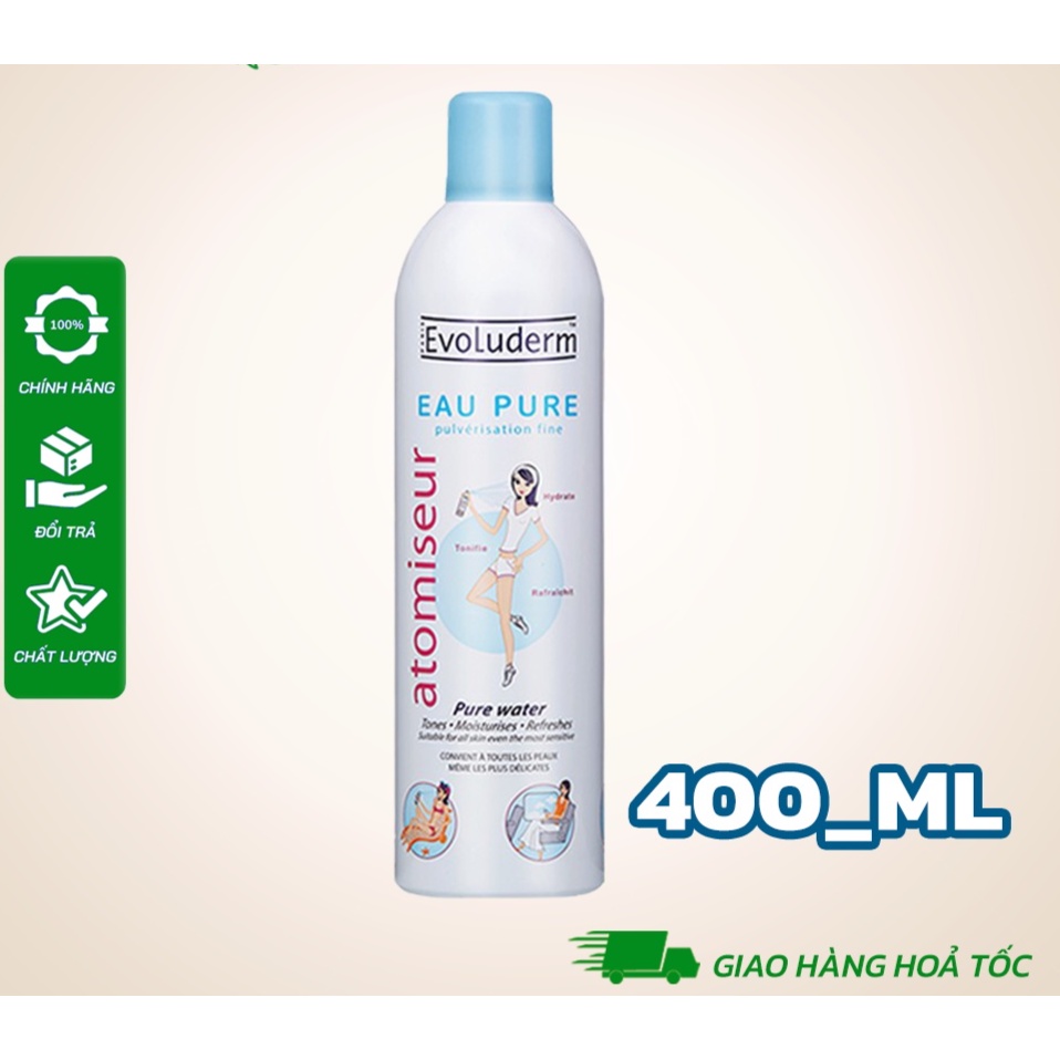 Xịt Khoáng Evoluderm Atomiseur Eau Pure Dưỡng Da, Cấp Ẩm 150ML & 400ML - 𝗠𝗮𝗺𝗮𝗽𝘂𝗸𝗮