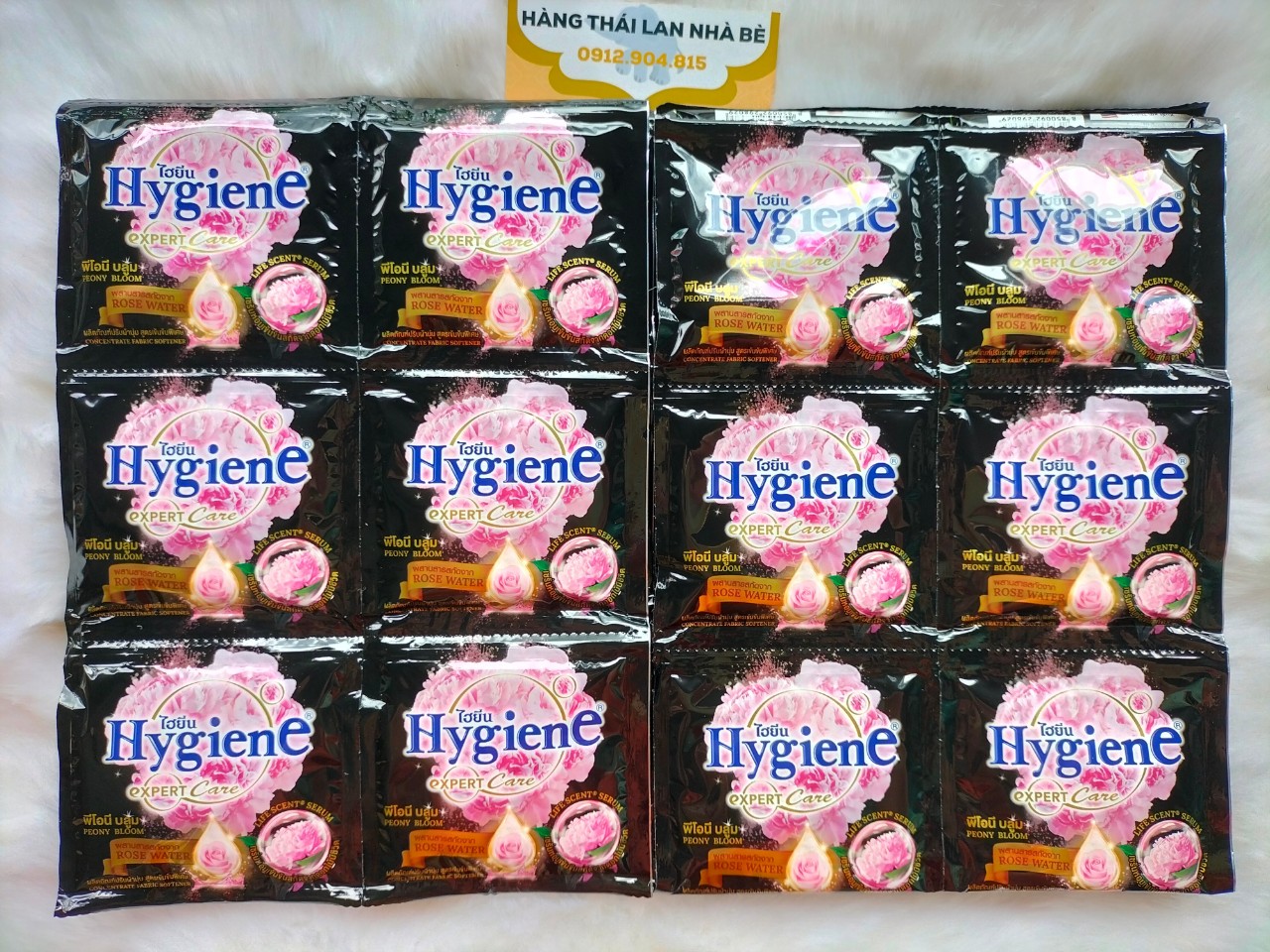 [HCM] Combo 10 dây (120 gói) nước xả Hygiene 20ml Thái Lan Màu Đen
