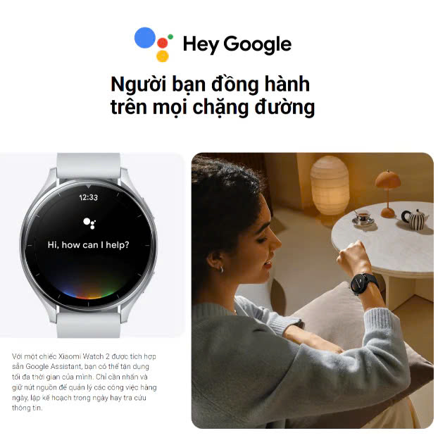 Đồng hồ thông minh Xiaomi Watch 2 | Màn hình AMOLED 1.43" |  12 Kênh theo dõi sức khỏe | HĐH WearOS | Wifi/BT/GPS/NFC
