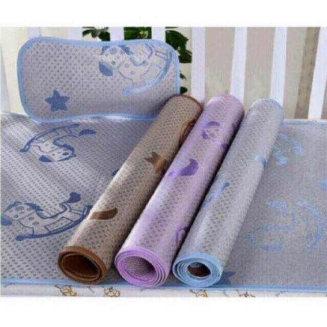 CHIẾU LỤA ĐIỀU HÒA CHO BÉ 60cmx90cm [KÈM GỐI THẢO DƯỢC] - HÀNG VIỆT NAM