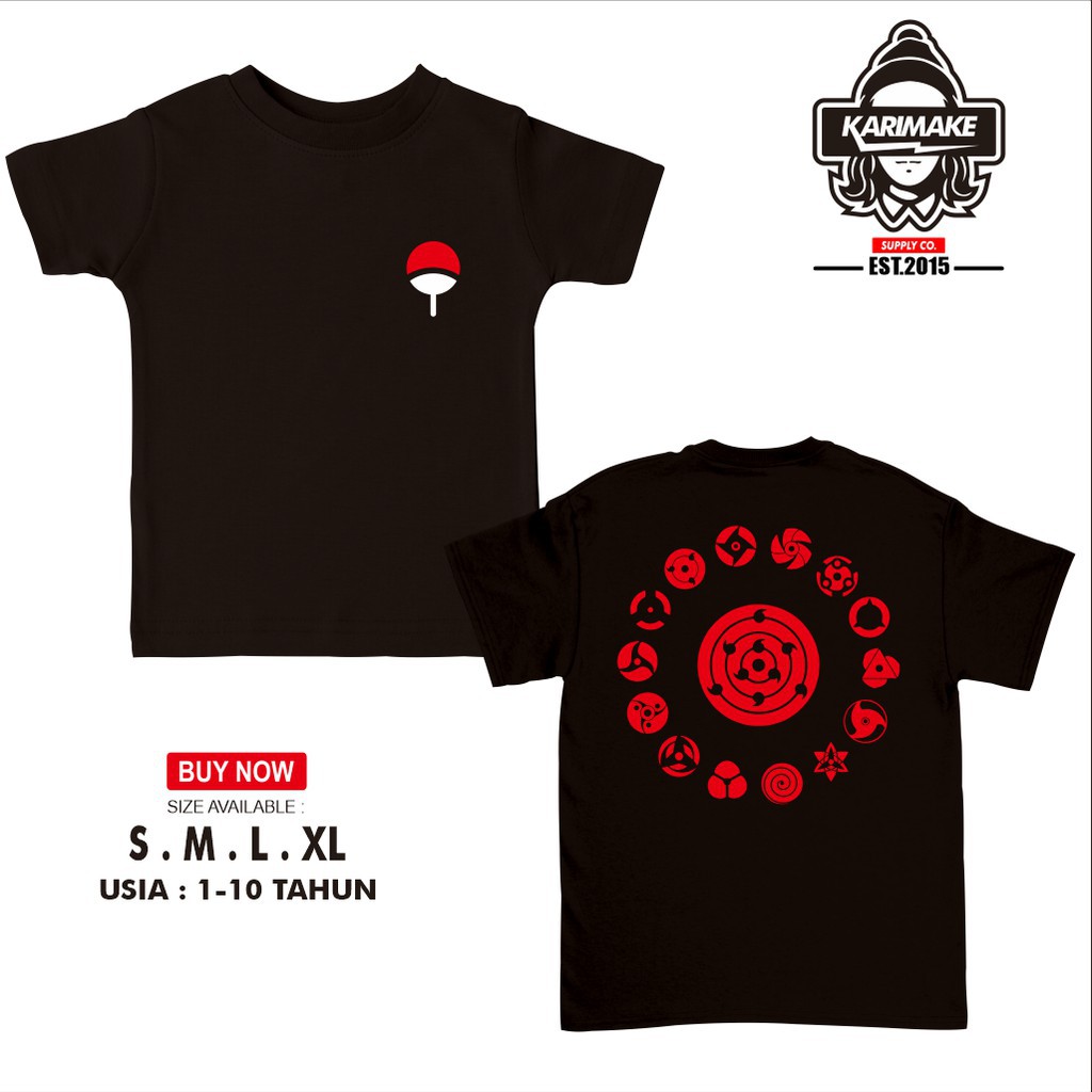 Áo thun in hình Naruto Uchiha Gang Sharingan cực chất giá rẻ