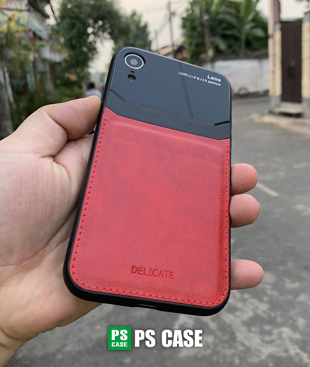 Ốp lưng da kính cao cấp dành cho iPhone XR - Màu đỏ - PS Case Phân Phối