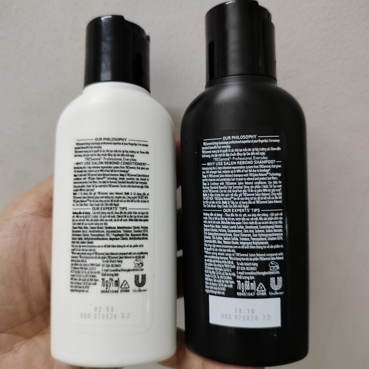 Cặp dầu GỘI và XẢ TRESemme Keratin Smooth chai 70g