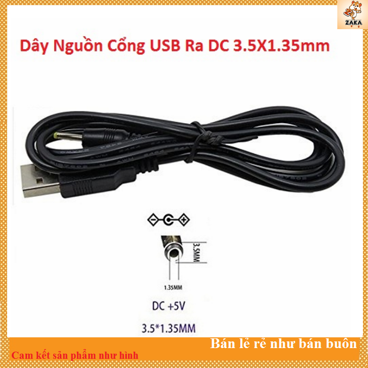 Dây Nguồn USB Ra Đầu DC 3.5X1.35mm