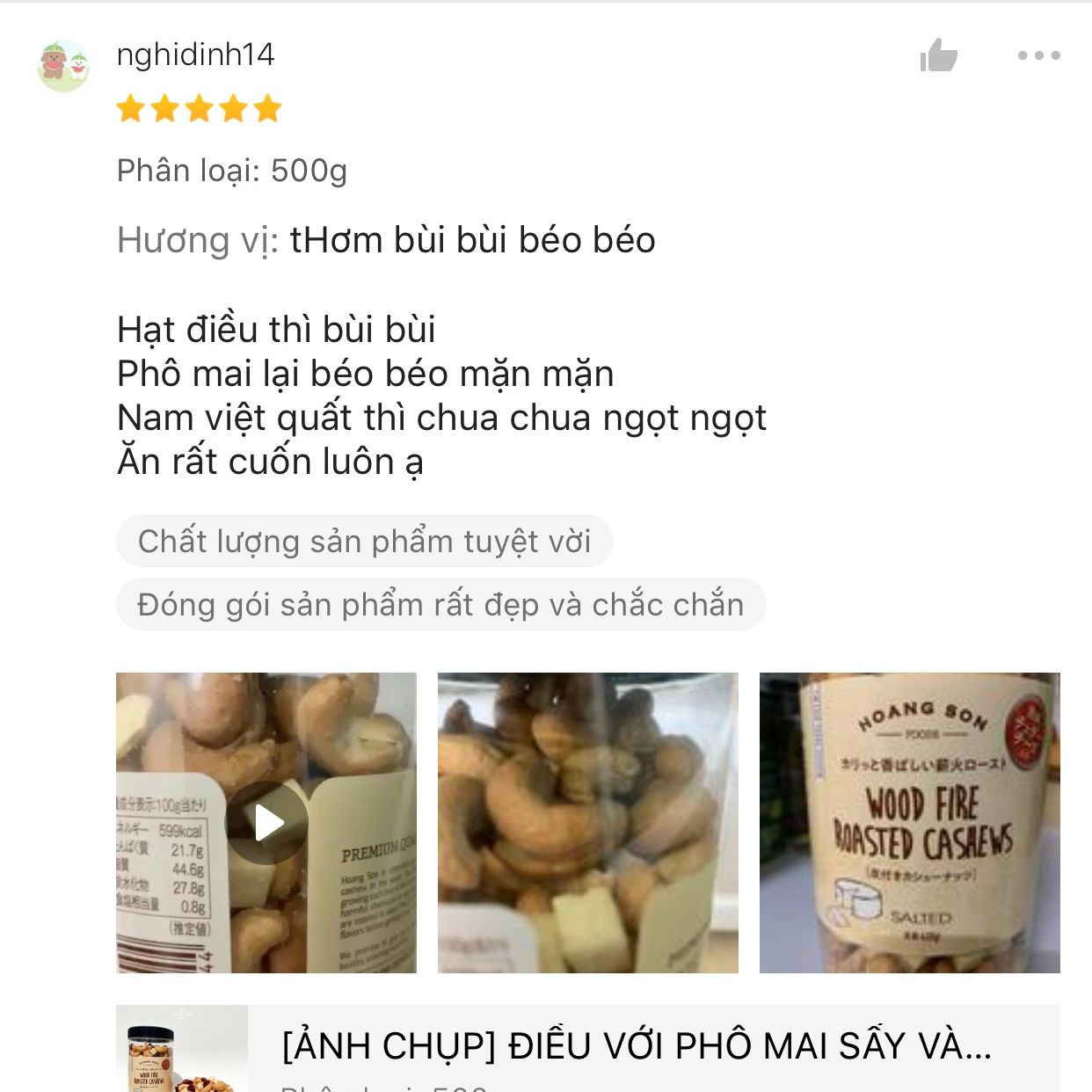 Điều phô mai sấy và nam việt quất 500g_ Hoang Son Food_Điều Bình Phước xuất khẩu_Ăn vặt, ăn chay, ăn kiêng, làm quà tặng