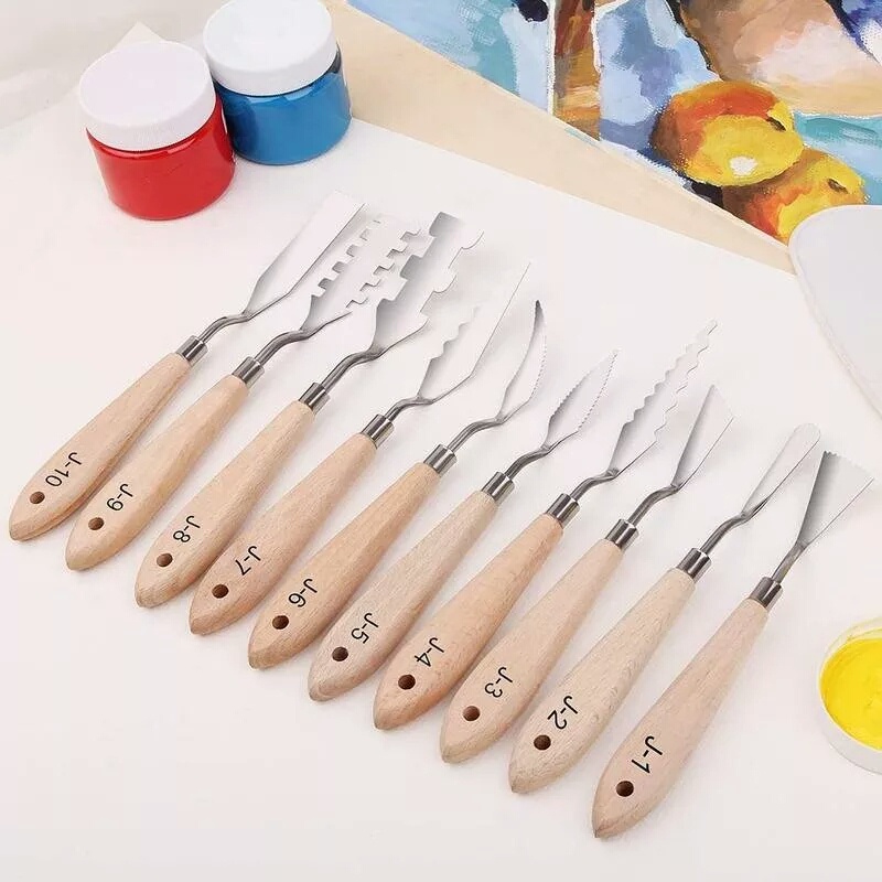 Bay lấy màu, trộn màu cán gỗ