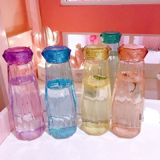 Combo 6 Bình đựng nước thủy tinh kim cương 420ml