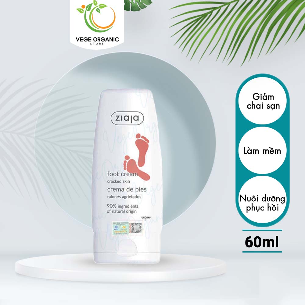 Kem nẻ gót chân Kem nứt gót chân dưỡng da chân làm mềm dưỡng ẩm ZIAJA Foot Cream Creacked Skin VEOR STORE 60ml