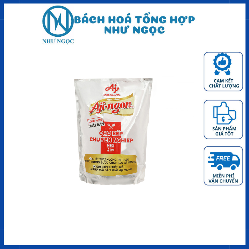 Hạt nêm aji-ngon từ thịt heo gói 3kg - bách hóa tổng hợp như ngọc