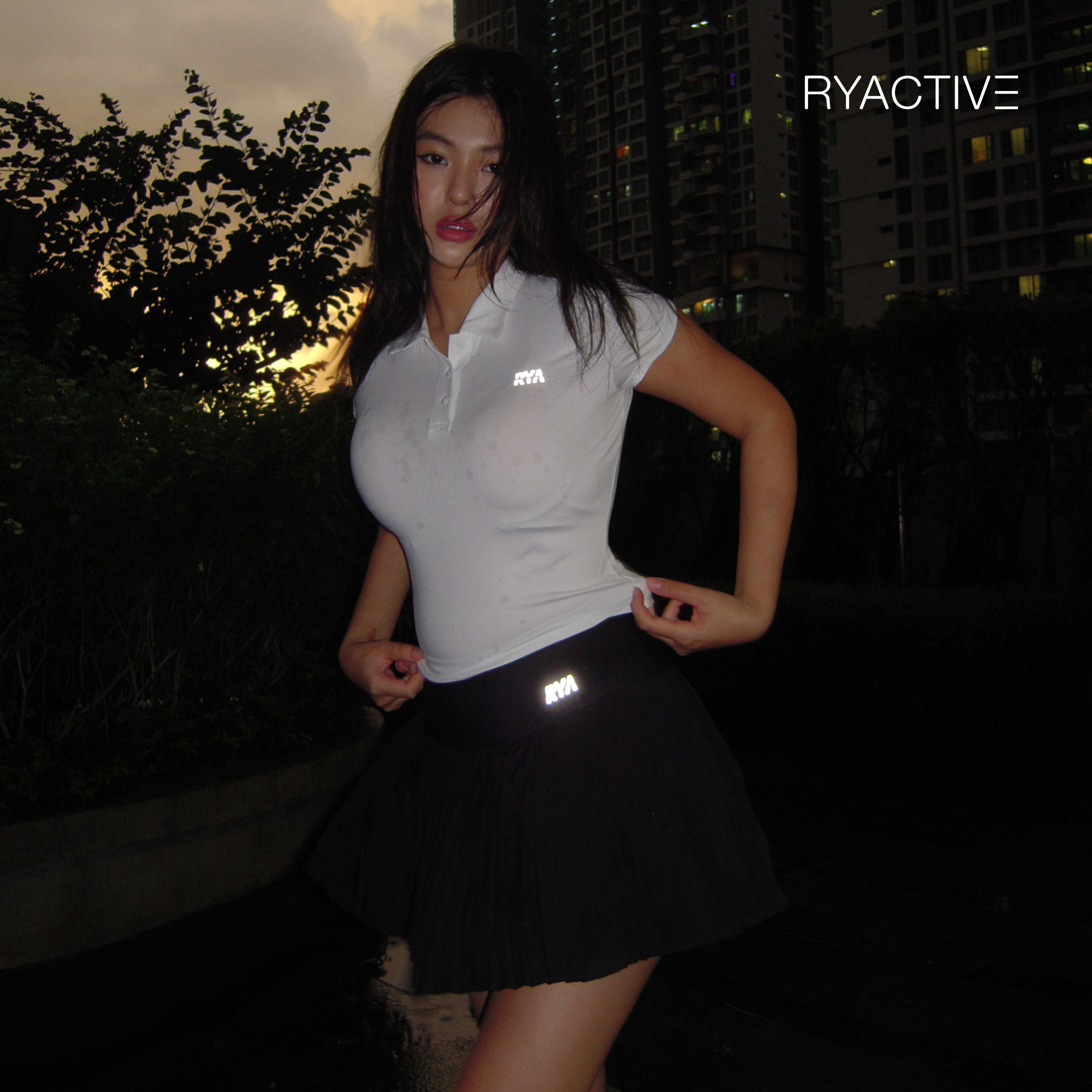 Áo thun polo nữ RYACTIVE - TEMPO POLO White
