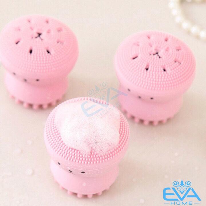 [HCM]Cọ Rửa Mặt Bạch Tuộc Silicon Kèm Đầu Massage