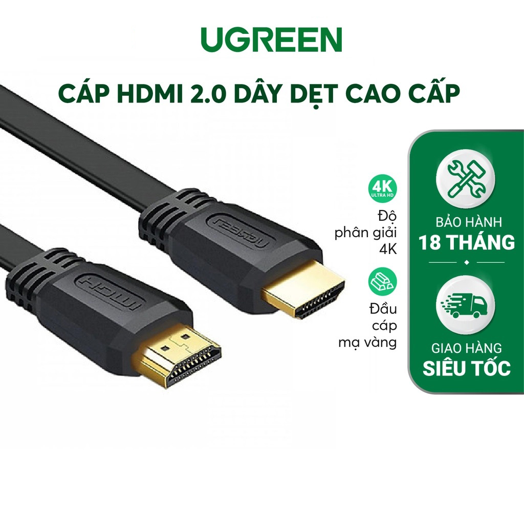 Original ugreen 2.0 high grade 3m flat HDMI cable support 4k60mhz