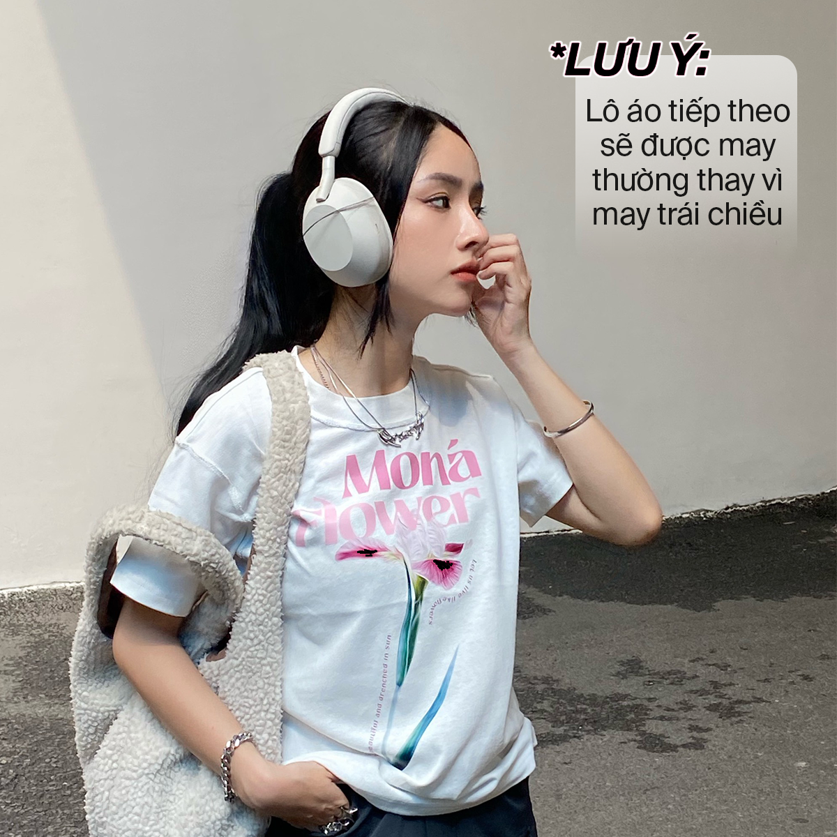 [VOUCHER 12%/149K] Áo thun baby tee in hoa MONÁ - FLEUR TRẮNG