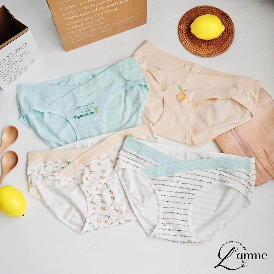 Set 4 Quần Lót Bầu Cạp Chéo Và Sau Sinh, 100% cotton co giãn tốt