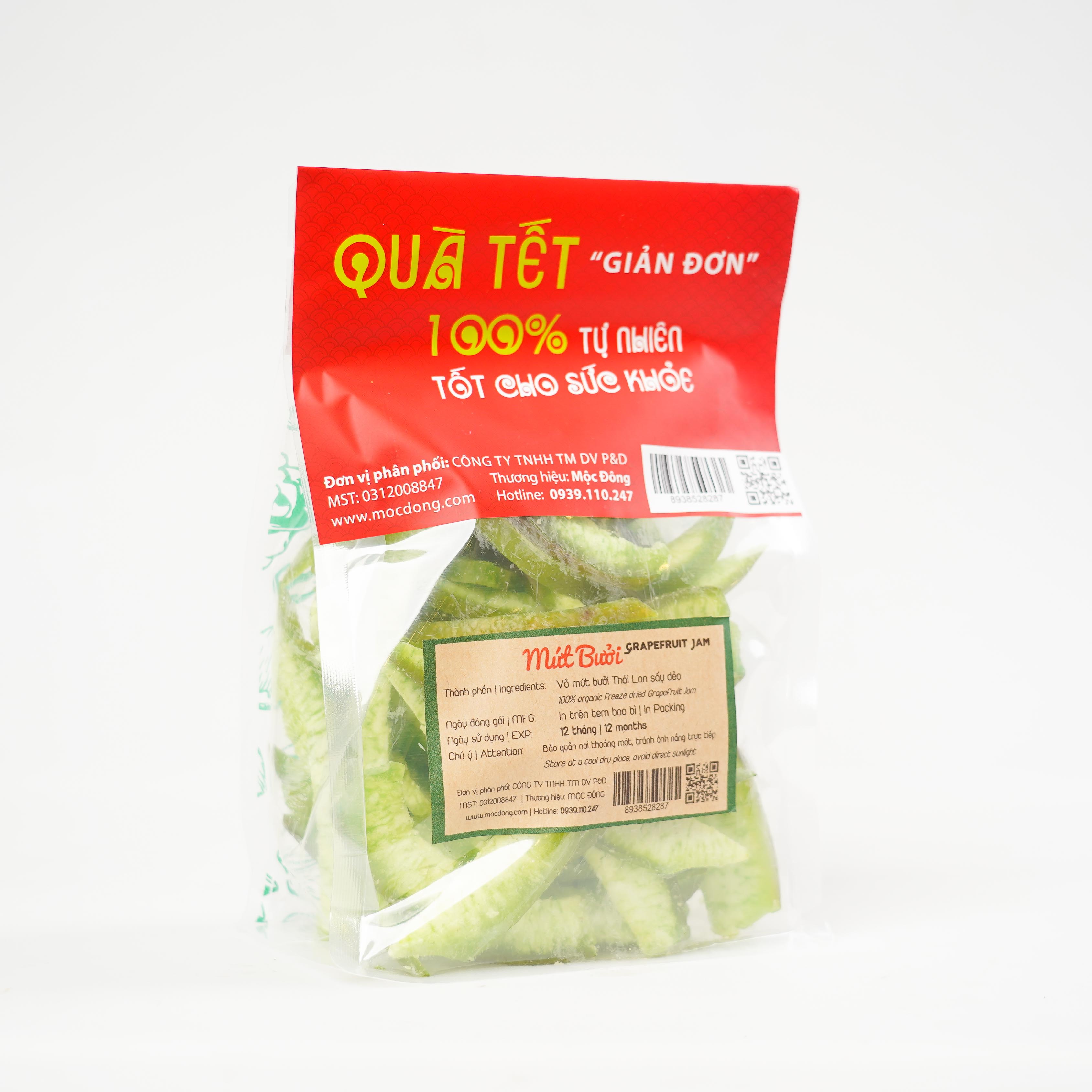 [Quà tặng Tết] Túi 500gr Mứt bưởi Thái sấy lạnh đặc biệt