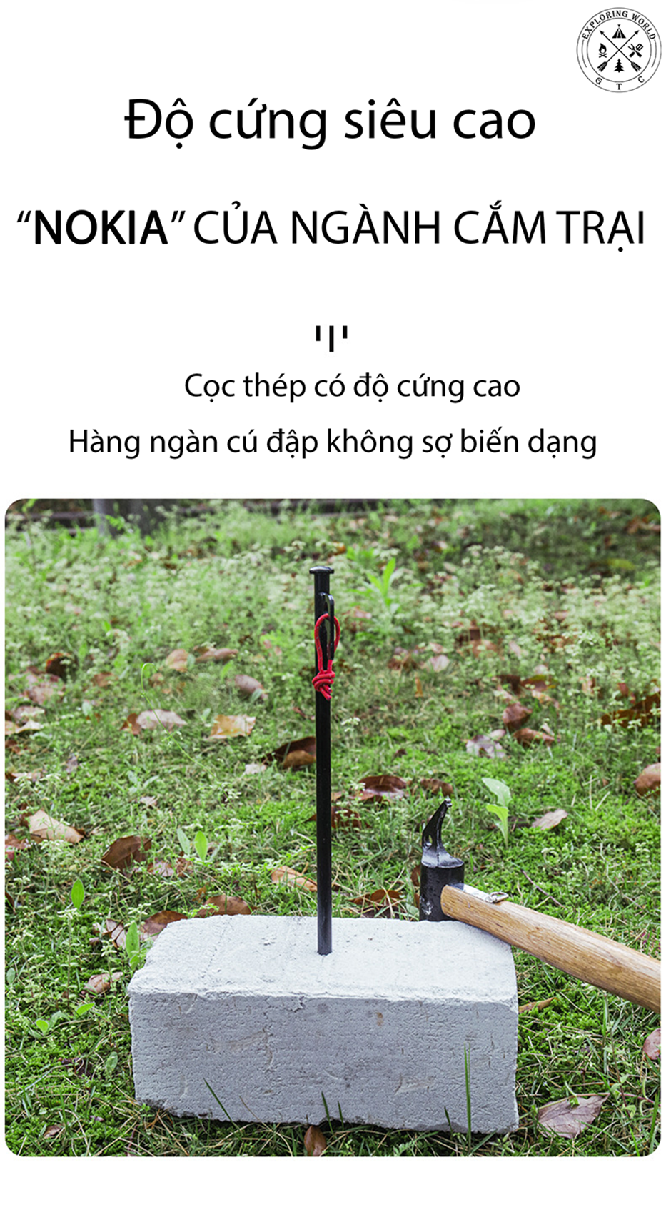 Cọc cố định lều trại - CLS