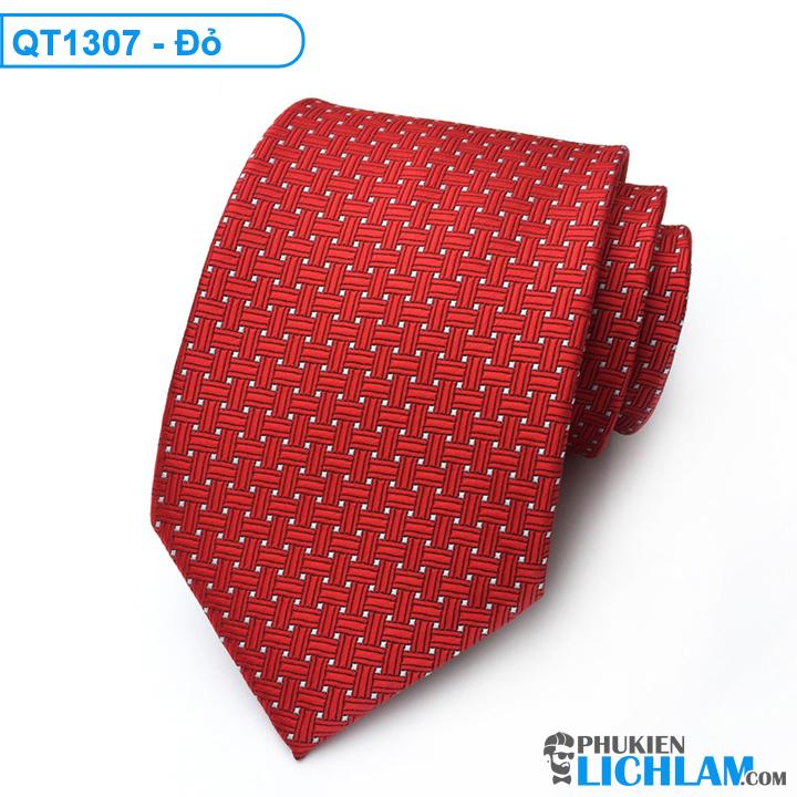 Cà vạt nam màu đỏ bản lớn lụa cao cấp