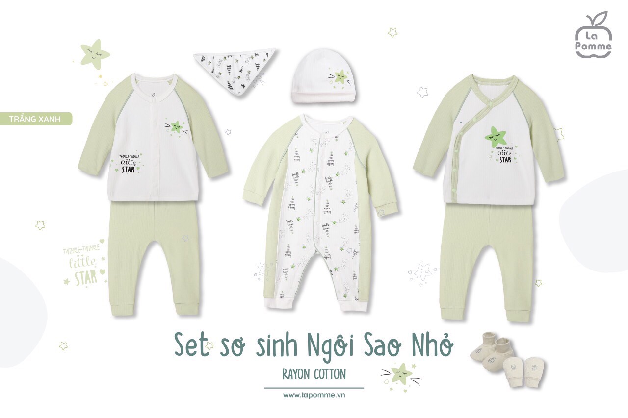 Mũ sơ sinh họa tiết La Pomme
