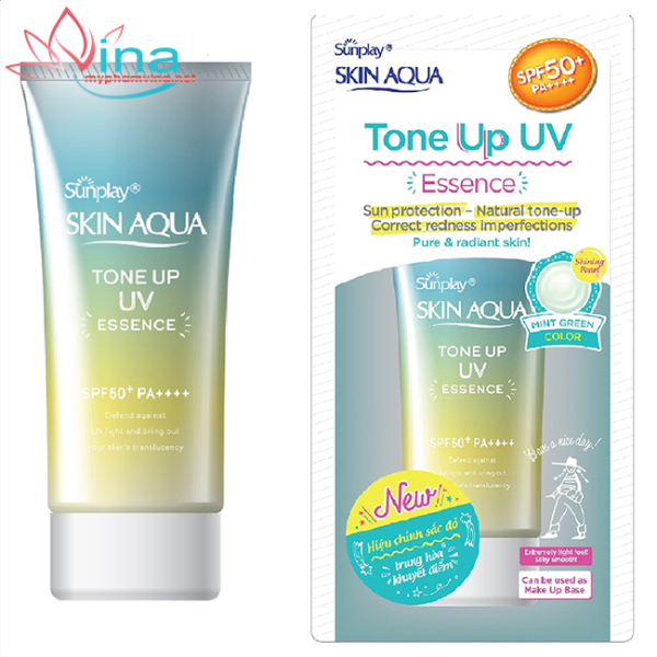 [HCM]Tinh chất chống nắng hiệu chỉnh sắc da Mint Green Sunplay Skin Aqua Tone Up UV Essence 50ml