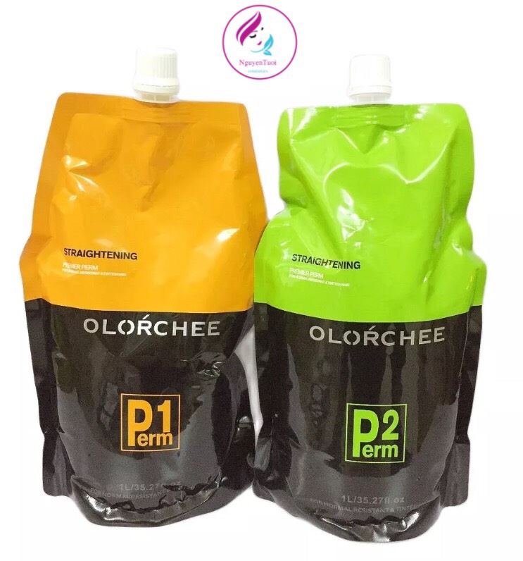 Thuốc uốn tóc, thuốc ép tóc olorchee -thuốc uốn cụp xoăn, ép nóng 1000ml x2
