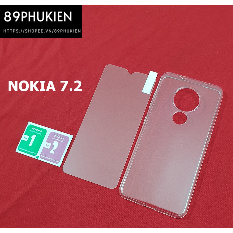 Combo dán cường lực ốp lưng dẻo Nokia 7.2
