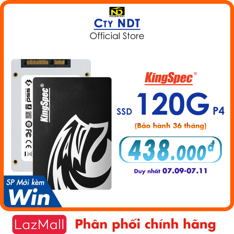 Bảng giá Ổ cứng SSD KingSpec P4 120GB, kèm Win 10 / BH 3 năm - MỚI [Chính Hãng] Phong Vũ