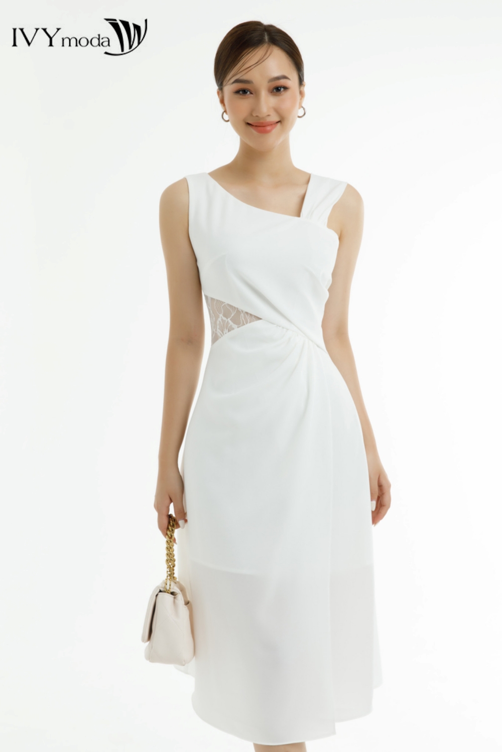 Đầm cut-out phối ren IVY moda MS 41M7357