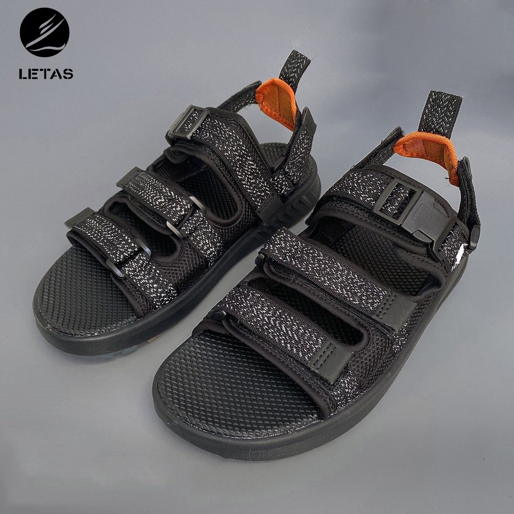 Sandal Nam Letas Phản Quang D1003 Đen Đen