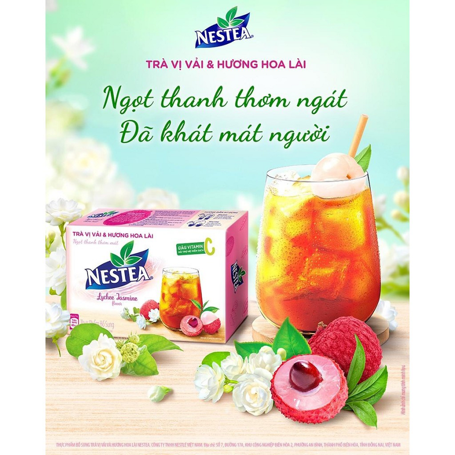 Trà Nestea vị Vải & hương Hoa Lài (Hộp 12 gói x 12g)