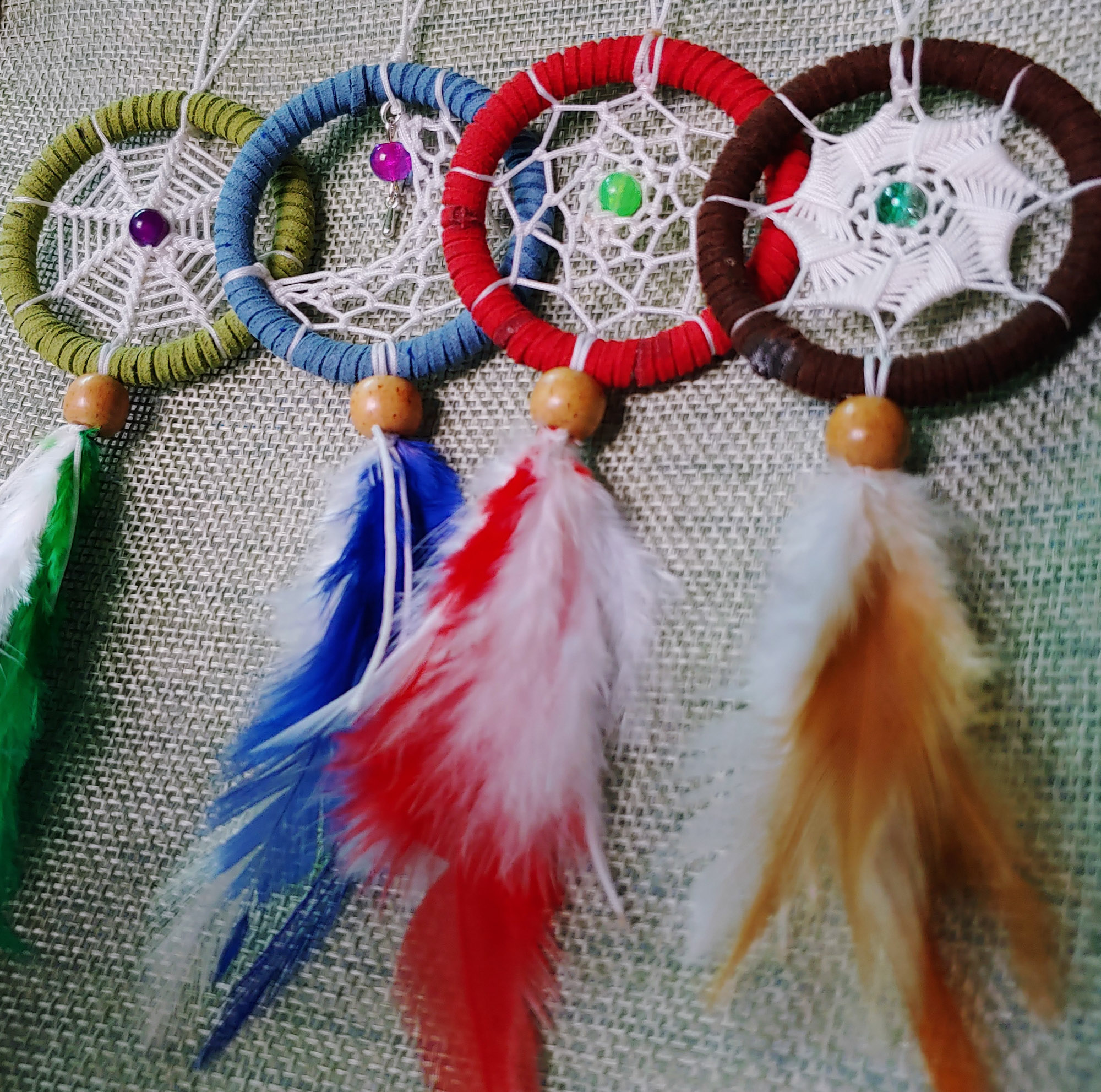 [HCM] Đinh Đang Handmade _ Móc khóa Dreamcatcher 5cm _  Passion 1 Blue