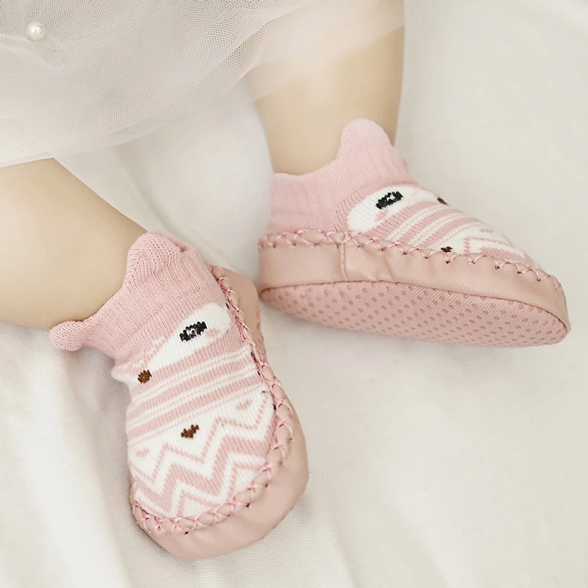 Giày Tất Len Đế Da Mềm Có Chống Trượt cho bé