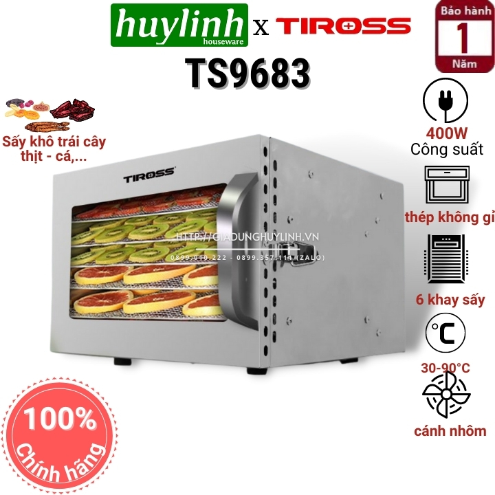 Máy sấy trái cây hoa quả thực phẩm Tiross TS9683