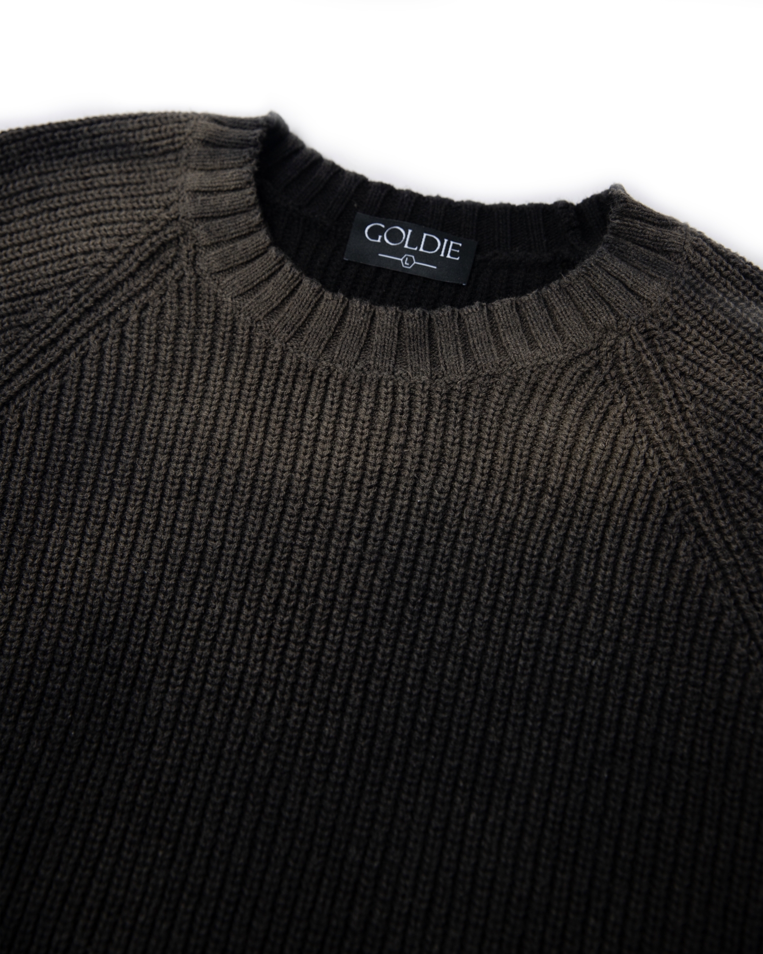 LOGO WASHED BLACK KNIT SWEATER