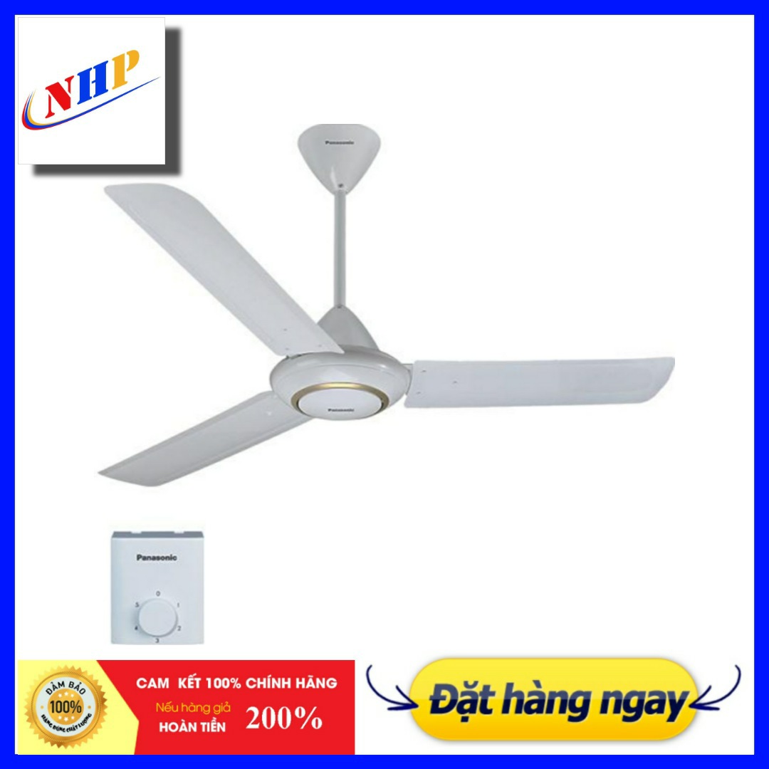 [HCM]QUẠT TRẦN 3 CÁNH F-60MZ2 PANASONIC màu trắng hộp số