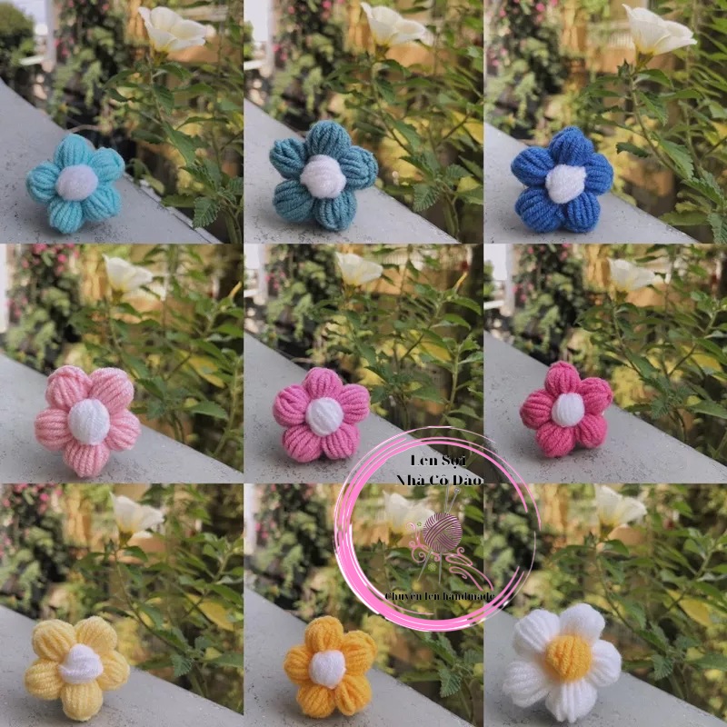 HOA LEN HANDMADE TRANG TRÍ ÁO, BALO  (ĐƯỢC CHỌN MÀU)