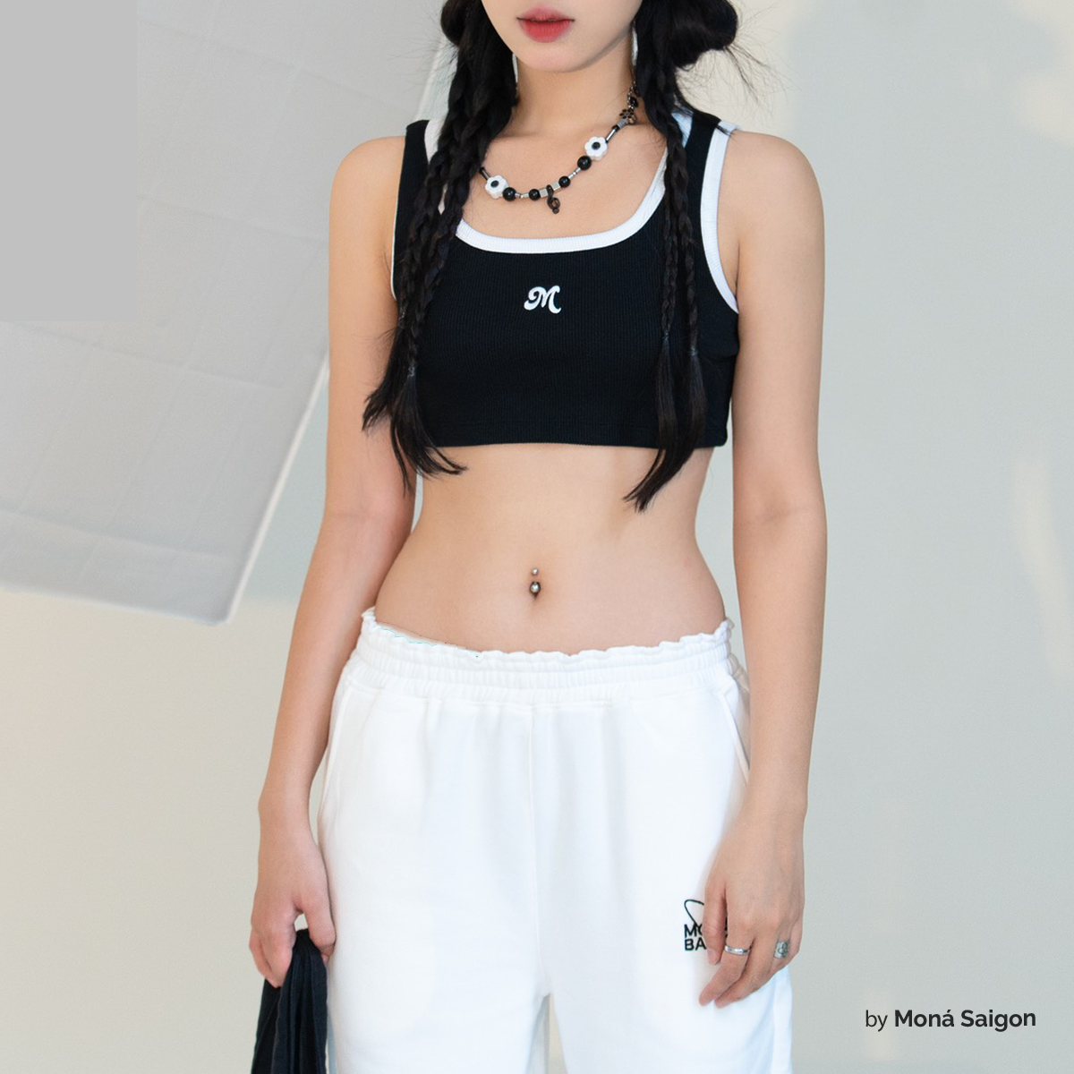 [VOUCHER 12%/149K] Áo croptop thun ba lỗ MONÁ - KABI