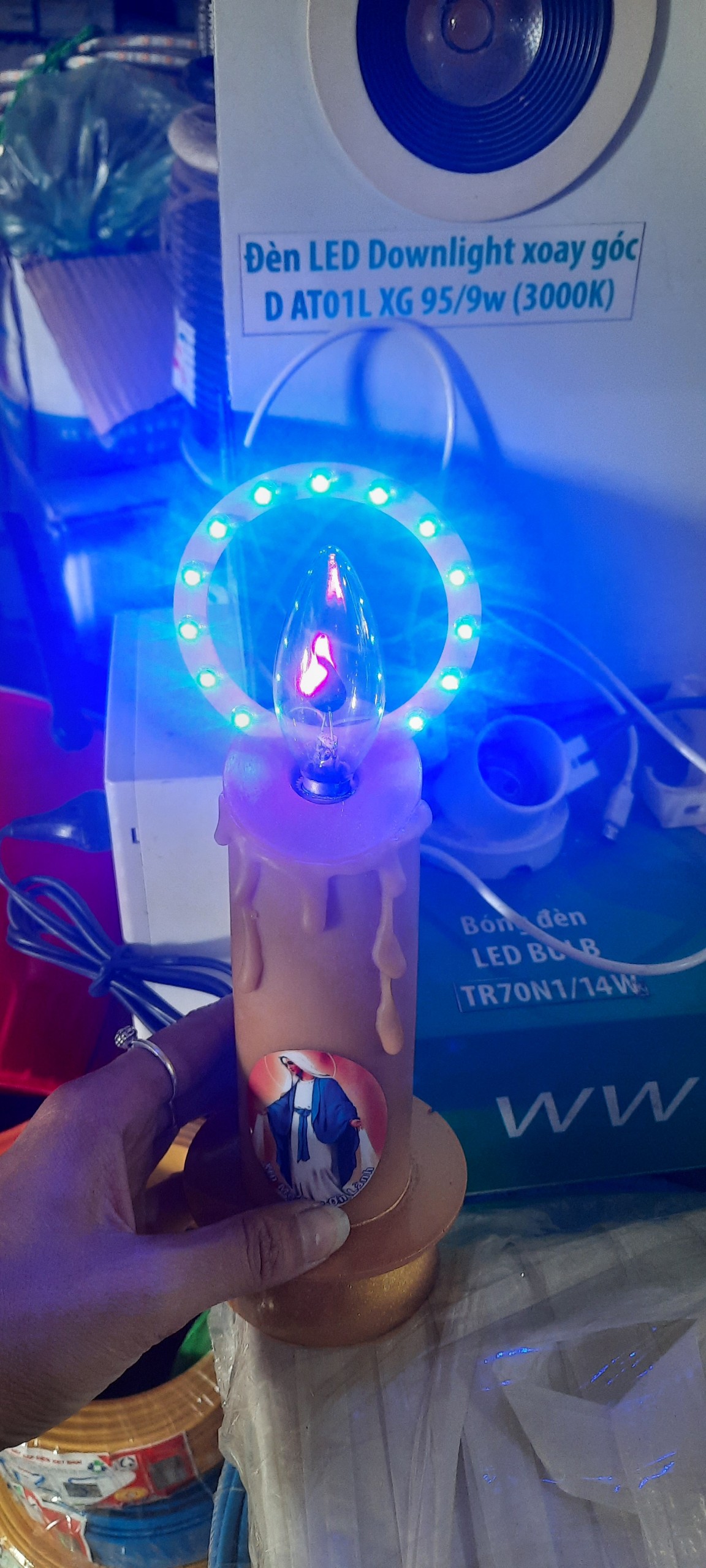 Đèn led hình nến trang trí bàn thờ chúa [Ảnh thật] [Có sẵn][Giá hủy diệt]