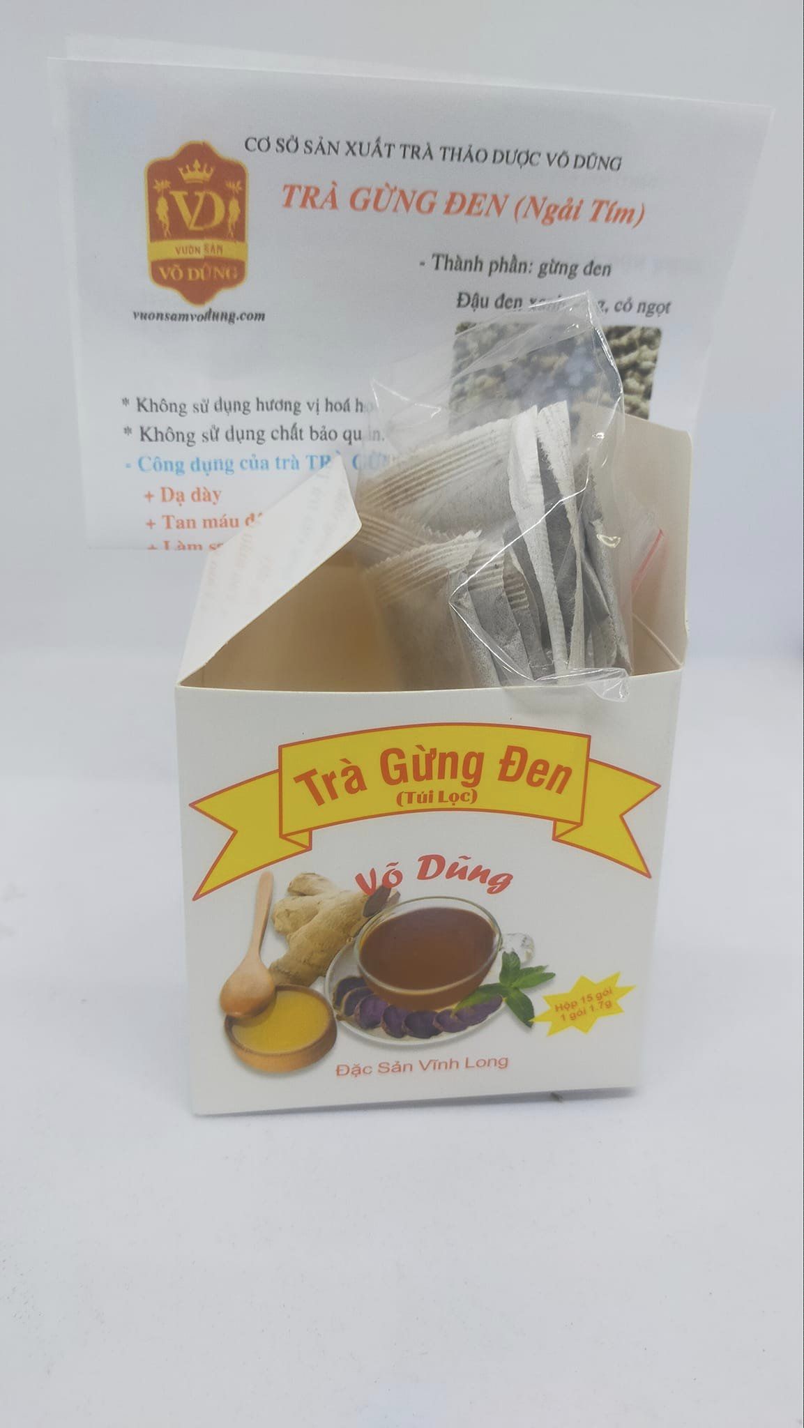 HOT - Combo 3 Hộp - Trà Gừng Đen (Ngải Tím)
