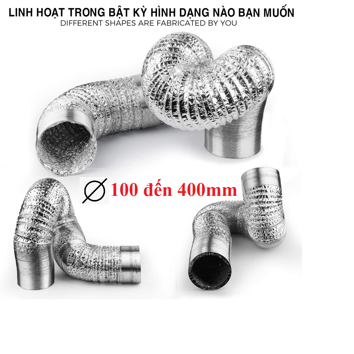 Ống gió mềm hút mùi, thông gió 1m