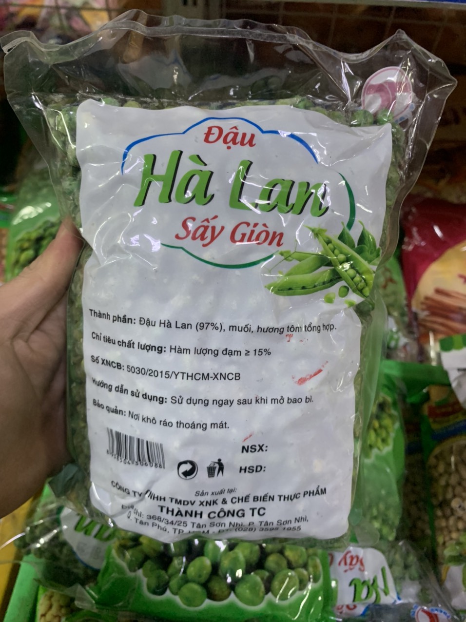 Đậu Hà Lan Sấy Giòn Gói 500g