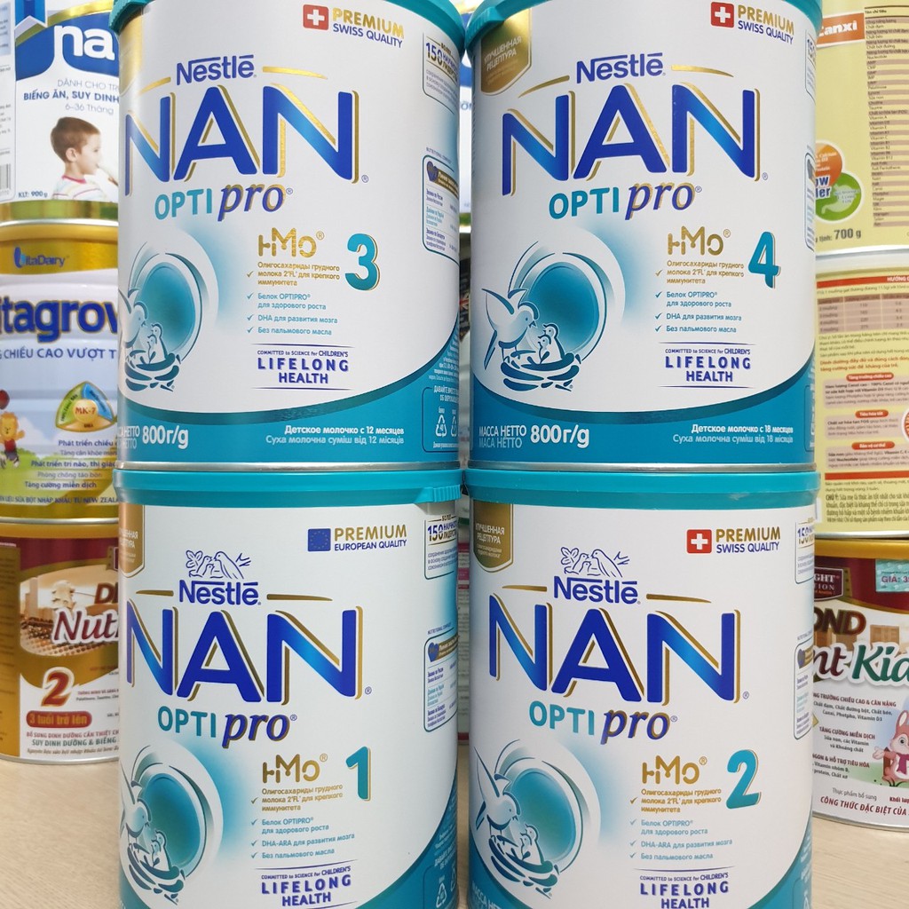 Sữa Nan Nga 800g số 1, 2, 3, 4