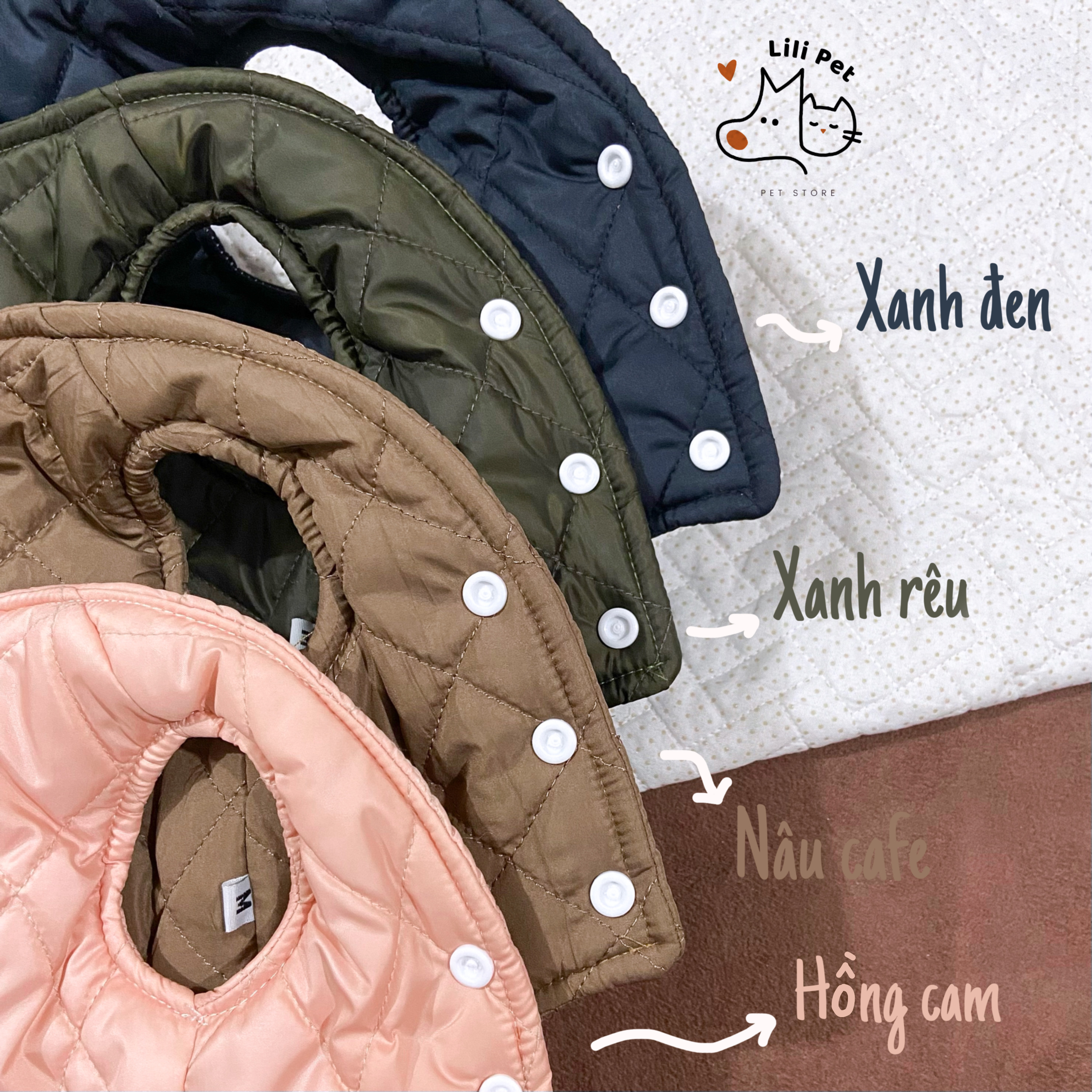 [SIÊU SALE] ÁO PHAO TRẦN BÔNG CHO CHÓ MÈO