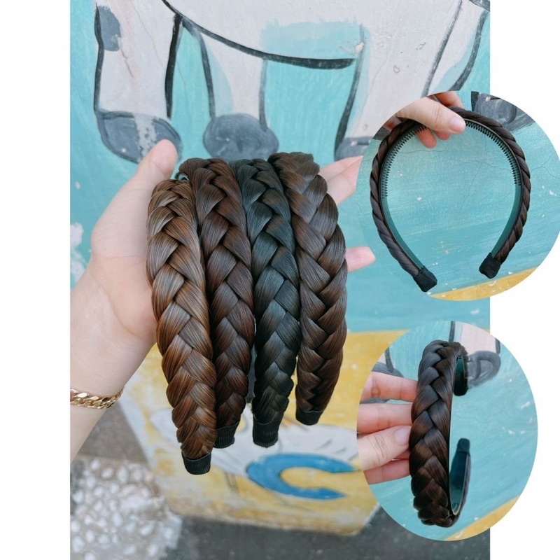 【HOT SALE】 cài bờm tóc giả tết rít bính to ao cấp
