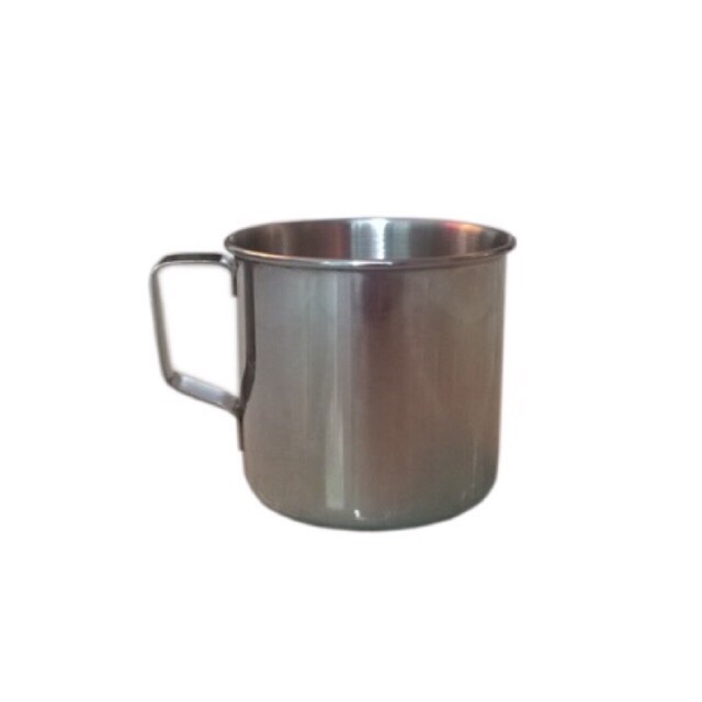 Combo 10 Ca cốc inox uống nước cho bé mầm non, nhà trẻ loại 1 - Cốc inox có quai 100ml không nắp