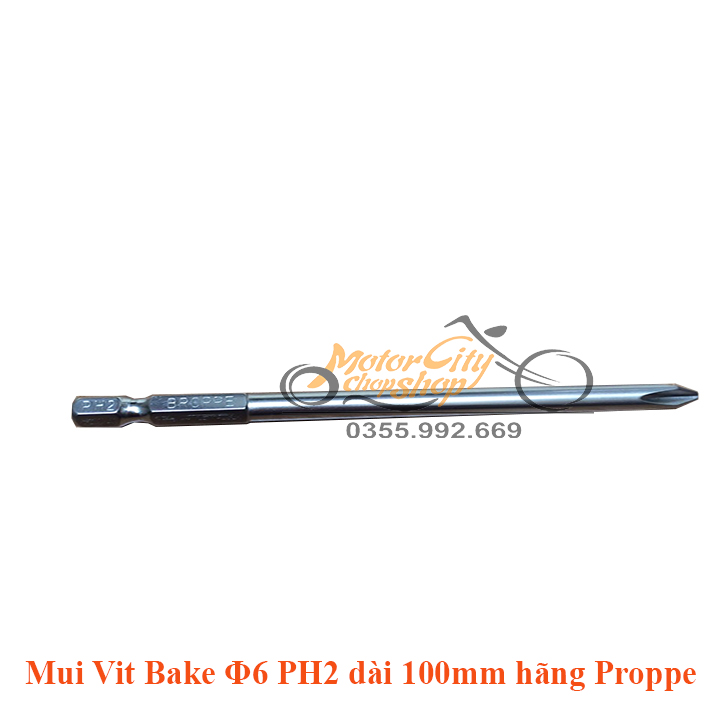 Mũi vít bake phi 6 ph2 chuôi lục giác cho máy khoan, bắn vít