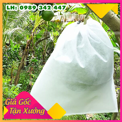 Xả hàng 100 túi bọc bưởi diễn kt 25*30cm vải không dệt tái sử dụng nhiều lần đường may chắc chắn