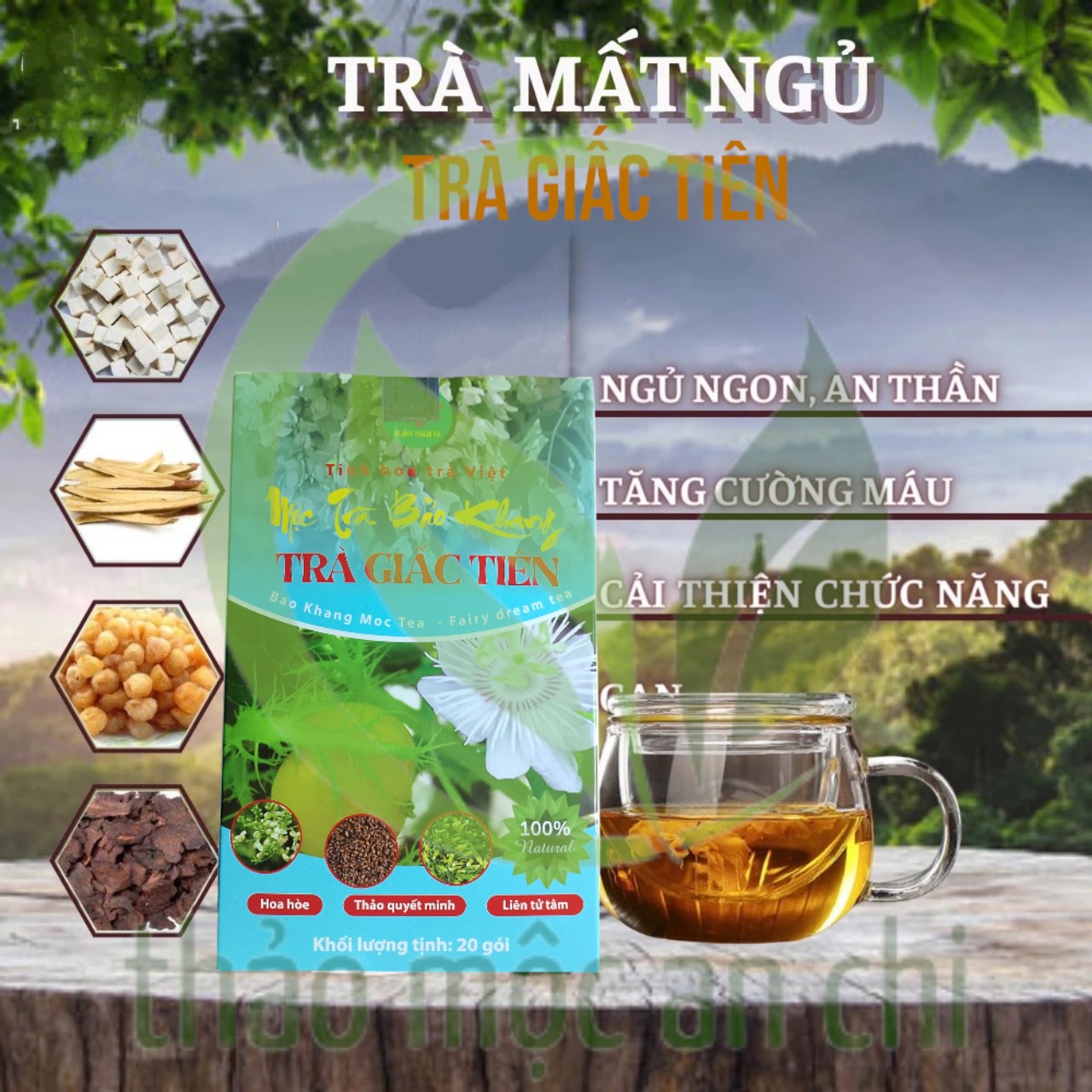 Trà ngủ ngon ,bảo khang ,trà thanh nhiệt,mát gan,hộp 20 gói-ansinhsuckhoe