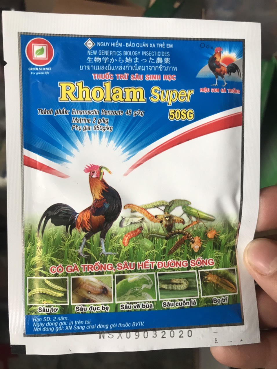 Thuốc trừ sâu sinh học Rholam Super 50sg (gói 10gr)